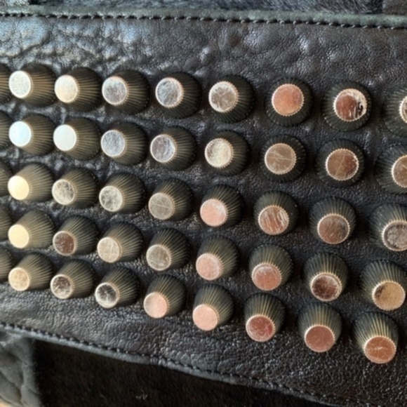 EUC Alexander Wang Black Fur Studded Rocco Purse Bag - Picture 6 of 6